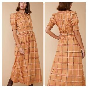 NWT Spartina Adelaide Plaid MIDI Botanic Garden Dress Size Medium